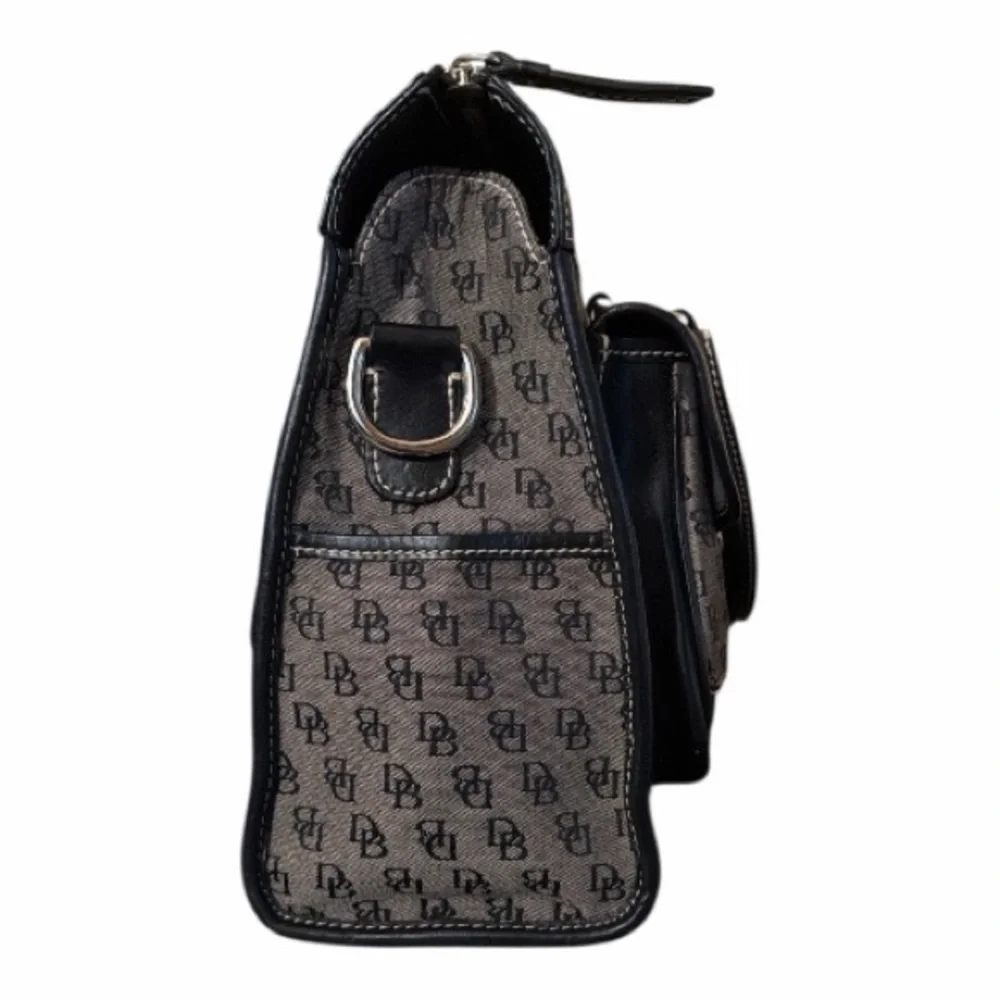 Dooney & Bourke Signature Monogram Double Pocket Satchel/Tote - Picture 4 of 9